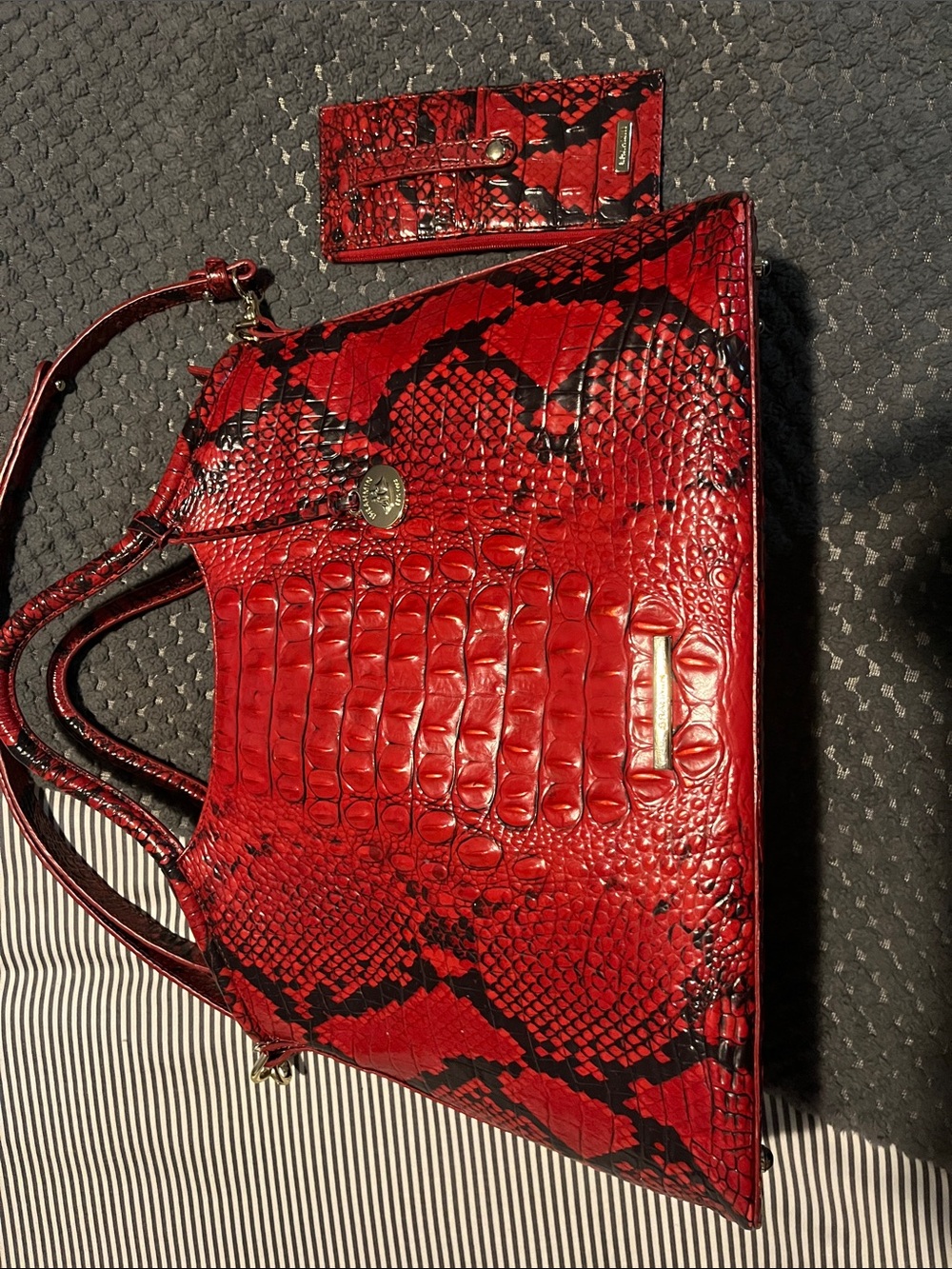 Brahmin bag and wallet red sold together